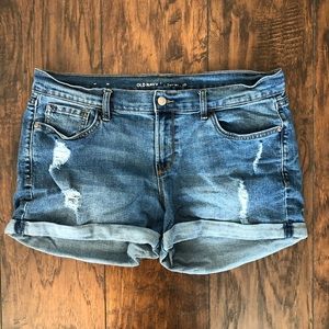 Old Navy Boyfriend Denim Shorts Medium Wash 12
